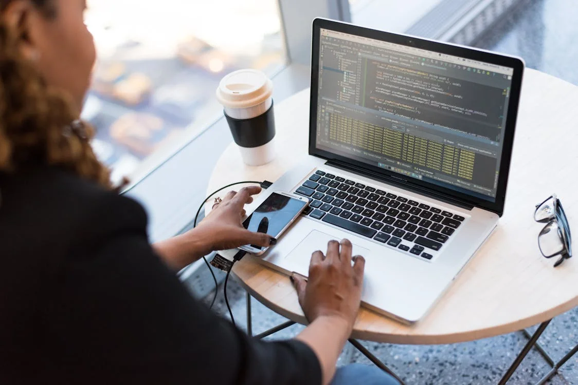 Developer working on laptop